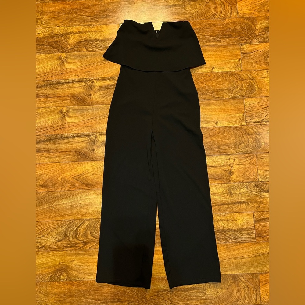 Chic Black Strapless Jumpsuit, NWT, Size M